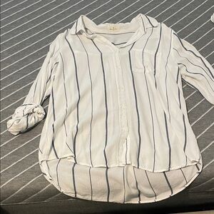 Striped White and Blue Kids Shirt